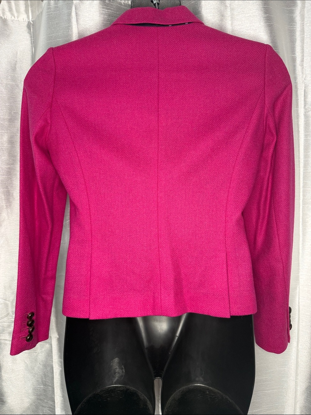 J Crew Robert Noble Scottish Wool Blazer Hot Pink Original Garment Bag Womens 10 - Picture 5 of 13